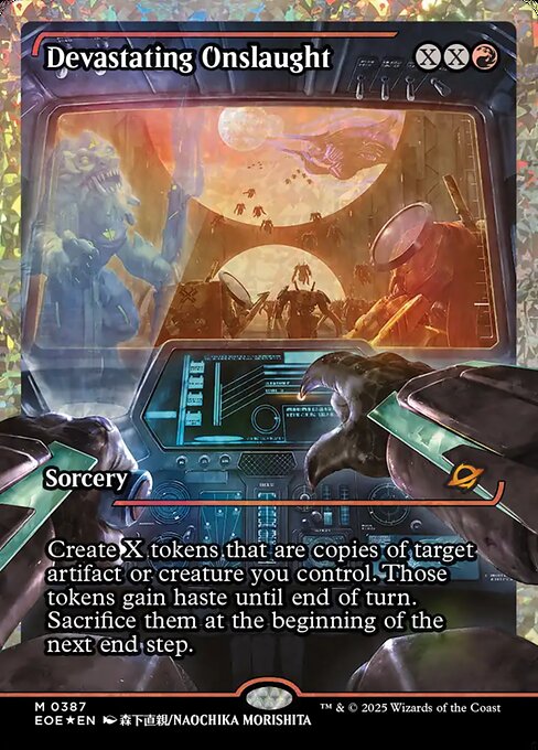 Image of Devastating Onslaught Fracture Foil from Edge of Eternities (set EOE)