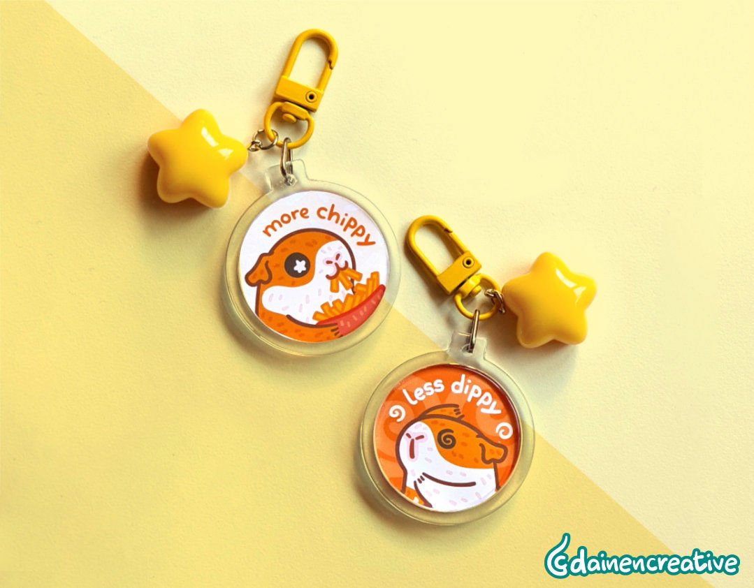 More or Less Keychain Charms - Dainencreative - Pop Culture Larrikin 