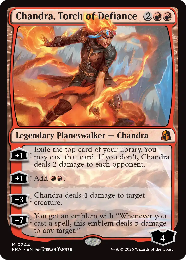 Official Reality Fracture card — Chandra, Torch of Defiance (Multiverse echoed pair)