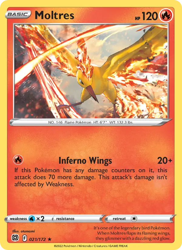 Image of Moltres Brilliant Stars (BRS) #021