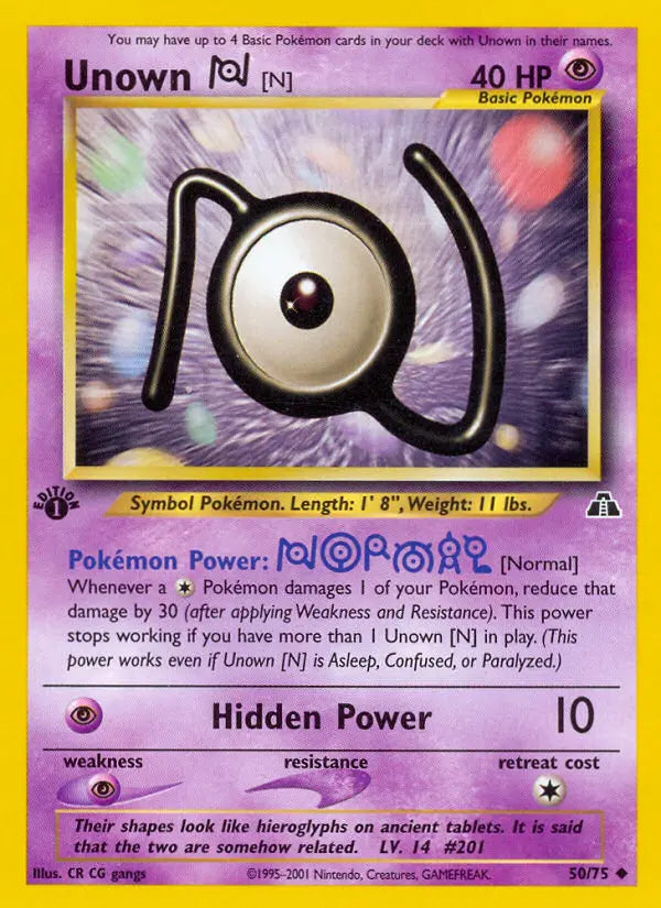 Image of Unown N Neo Discovery (N2) #50