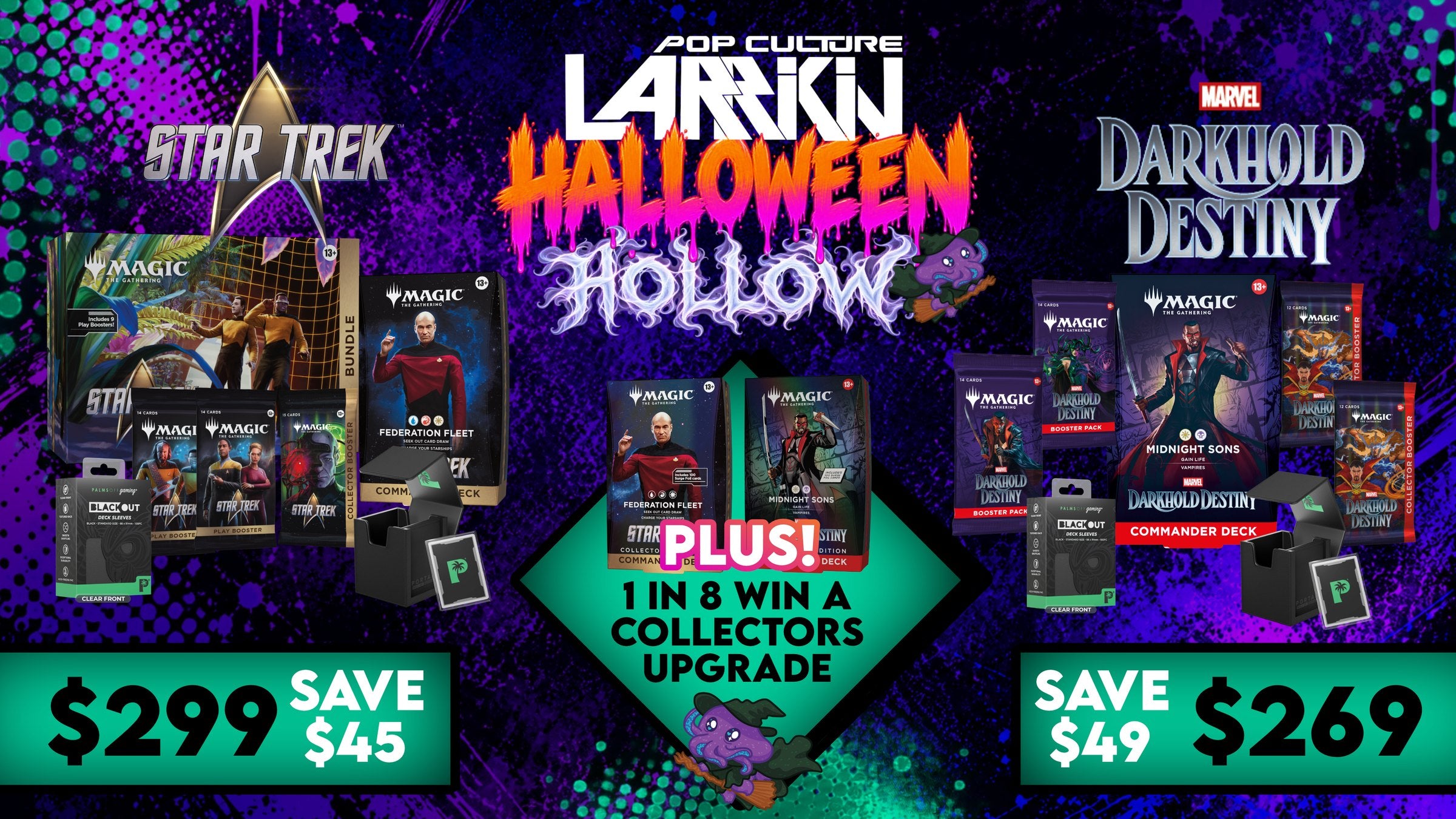 Larrikin Halloween Hollow bundles: Star Trek $299 save $45, Darkhold Destiny $269 save $49 – plus 1 in 8 win a Collector's upgrade