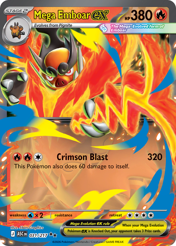 Mega Emboar ex #31 Mega Series Ascended Heroes en