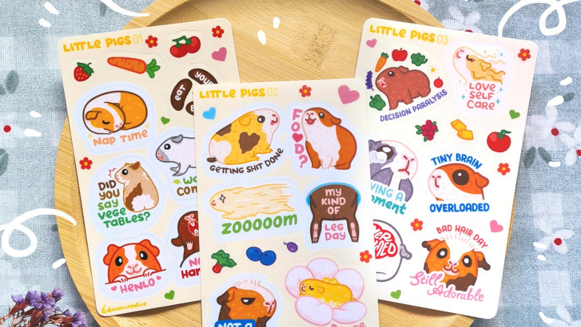 Little Pigs sticker sheets by Dainen Creative