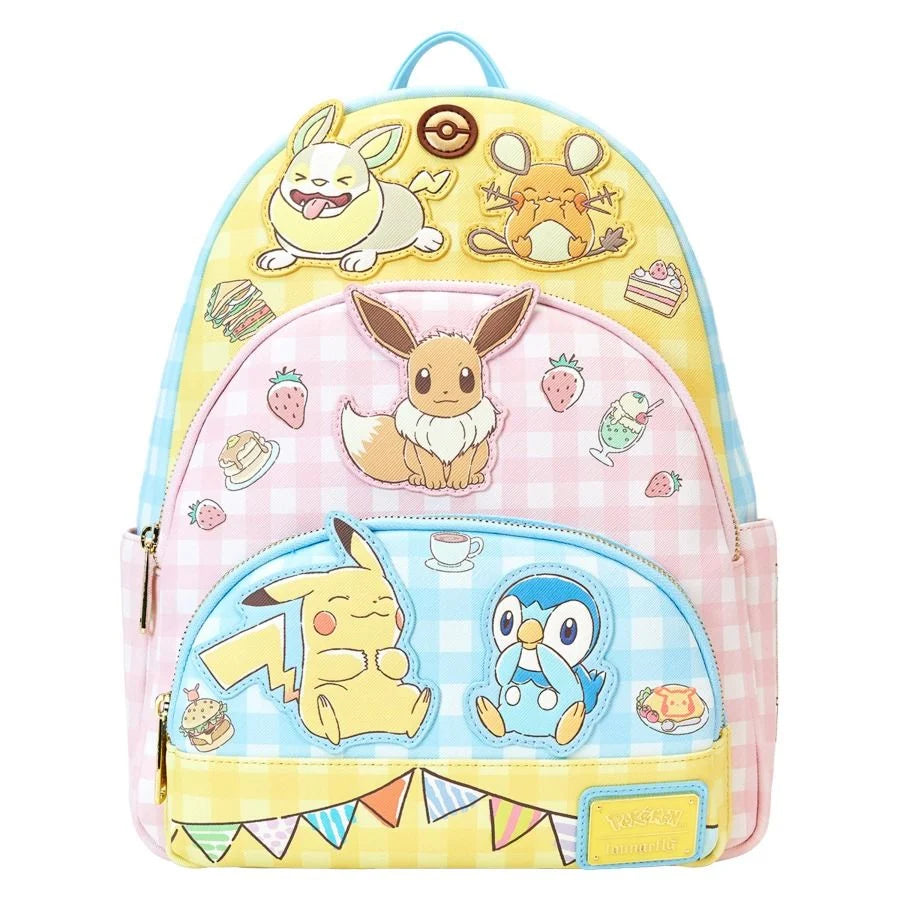 Loungefly Pokemon Cafe 12" Faux Leather Triple Pocket Backpack - Pop Culture Larrikin 