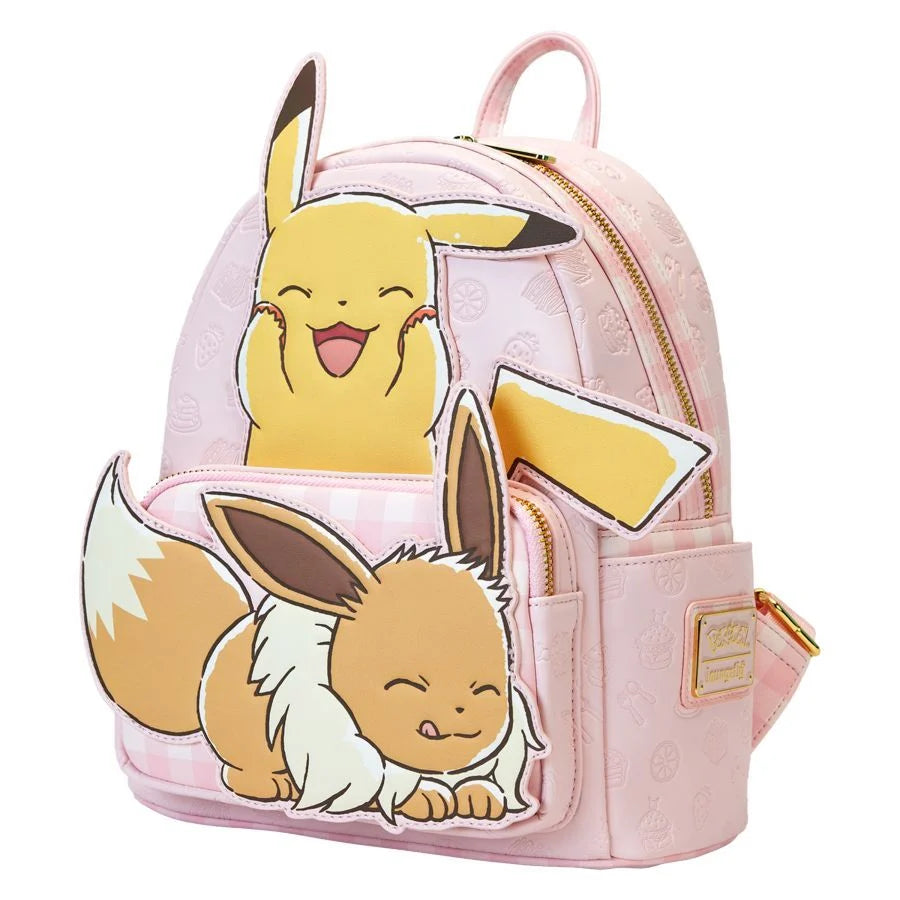 Loungefly Pokemon Cafe Pickachu & Eevee 10" Faux Leather Mini Backpack - Pop Culture Larrikin 