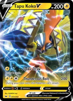 Image of Tapu Koko V Sword and Shield (SSH) #072