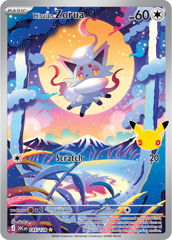 Hisuian Zorua #145 30C 30th Celebration EN Pokemon