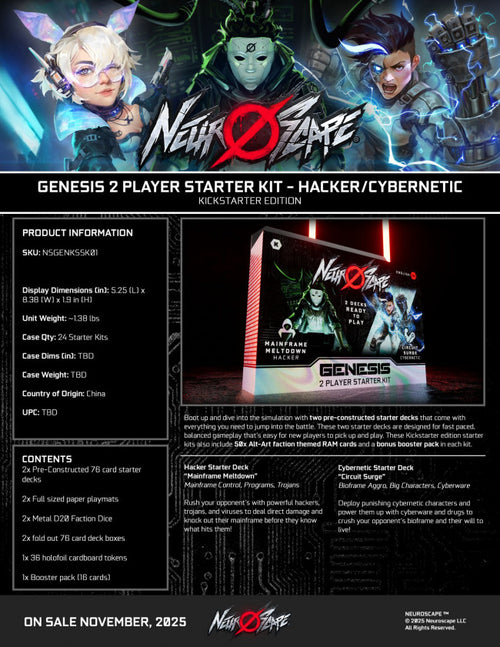 Neuroscape TCG: Genesis - 2-Player Starter Kit: Hacker/Cybernetic (Kickstarter Edition)
