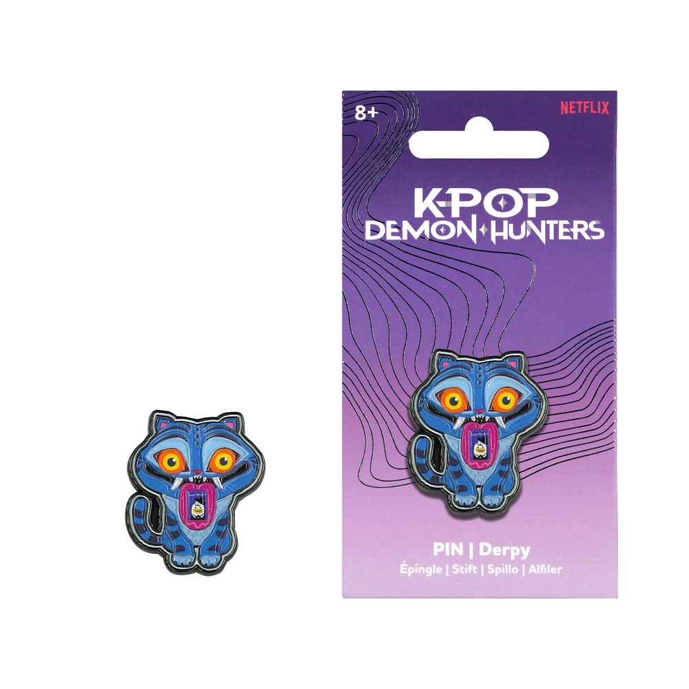 YuMe KPop Demon Hunters Enamel Pin (Assorted) - Derpy pin on backing card - Pop Culture Larrikin