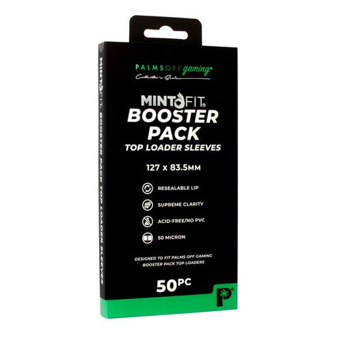 Image of MintFit Booster Pack Sleeves - Regular 50pc - Palms Off Gaming - Pop Culture Larrikin 