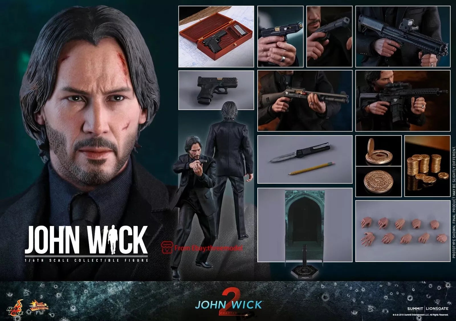 John Wick 2 Hot Toys 1/6th Scale Collectible Figure MMS 504 – 903754 - Pop Culture Larrikin 