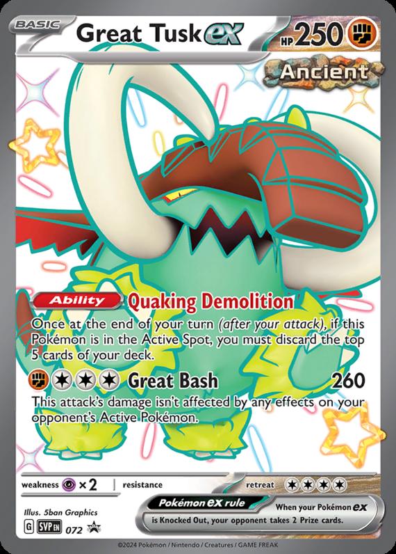 Image of Great Tusk ex Scarlet and Violet Promos (svp) #072