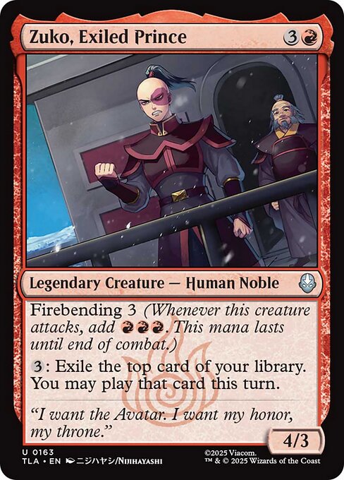 Zuko, Exiled Prince - 163 Foil - MTG: Avatar The Last Airbender (TLA)