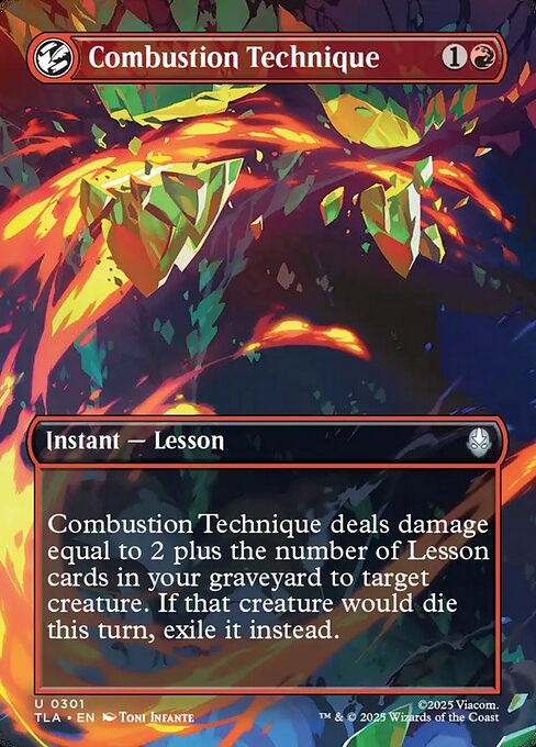 Combustion Technique - 301 Borderless Foil - MTG: Avatar The Last Airbender (TLA)
