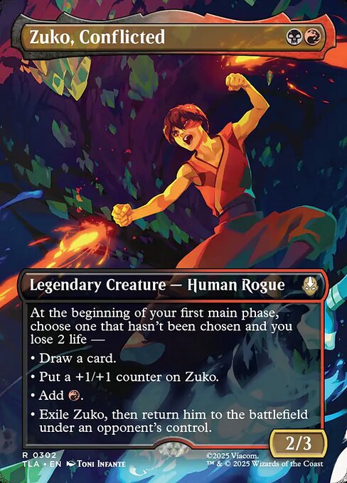 Zuko, Conflicted - 302 Borderless Foil - MTG: Avatar The Last Airbender (TLA)