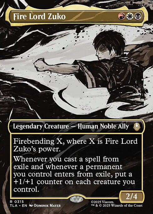 Fire Lord Zuko - 315 Borderless Foil - MTG: Avatar The Last Airbender (TLA)