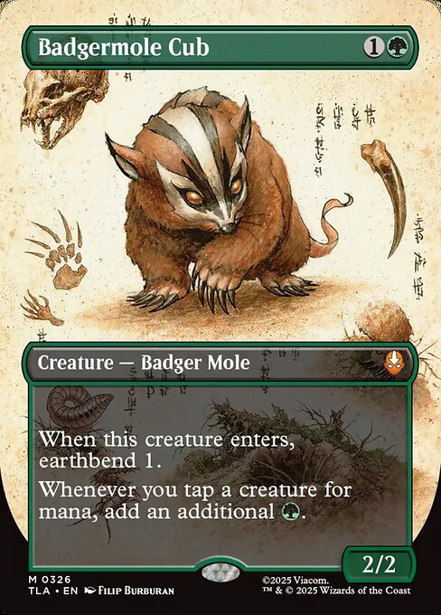 Badgermole Cub - 326 Borderless Foil - MTG: Avatar The Last Airbender (TLA)