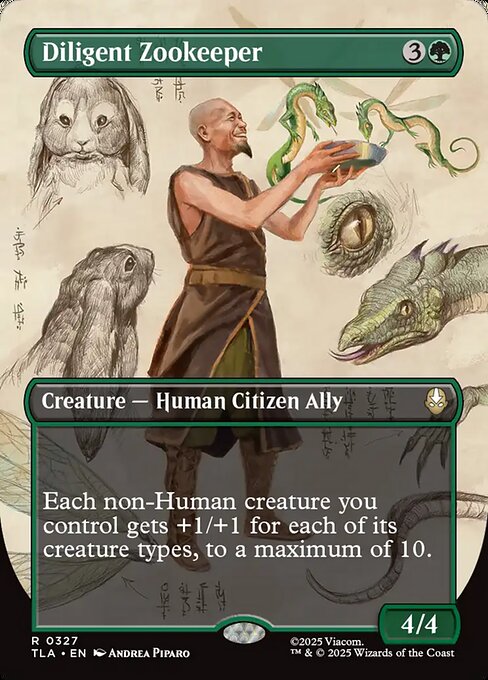 Diligent Zookeeper - 327 Borderless Foil - MTG: Avatar The Last Airbender (TLA)
