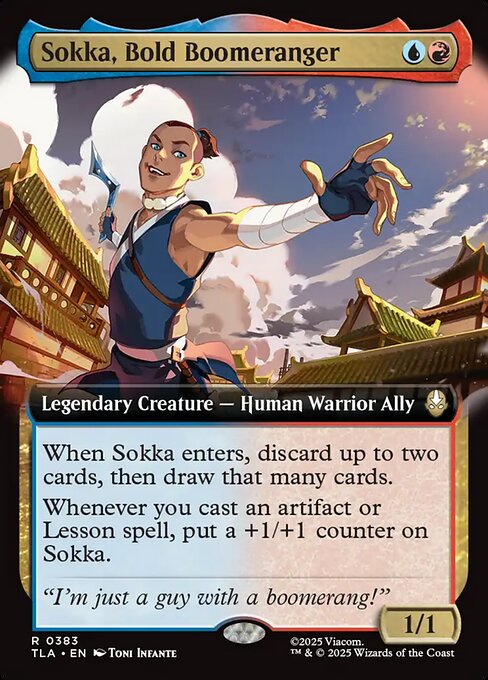 Sokka, Bold Boomeranger - 383 Extended Art Foil - MTG: Avatar The Last Airbender (TLA)
