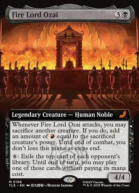 Fire Lord Ozai - 186 Extended Art Foil - MTG: Avatar Eternal (TLE)
