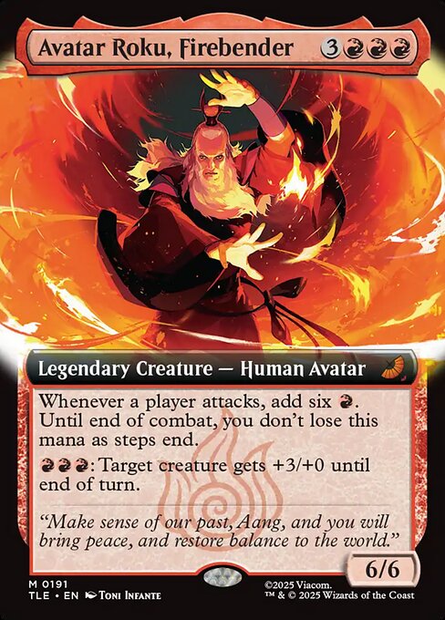 Avatar Roku, Firebender - 191 Extended Art Foil - MTG: Avatar Eternal (TLE)