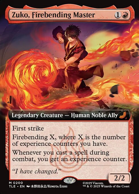 Zuko, Firebending Master - 200 Extended Art - MTG: Avatar Eternal (TLE)