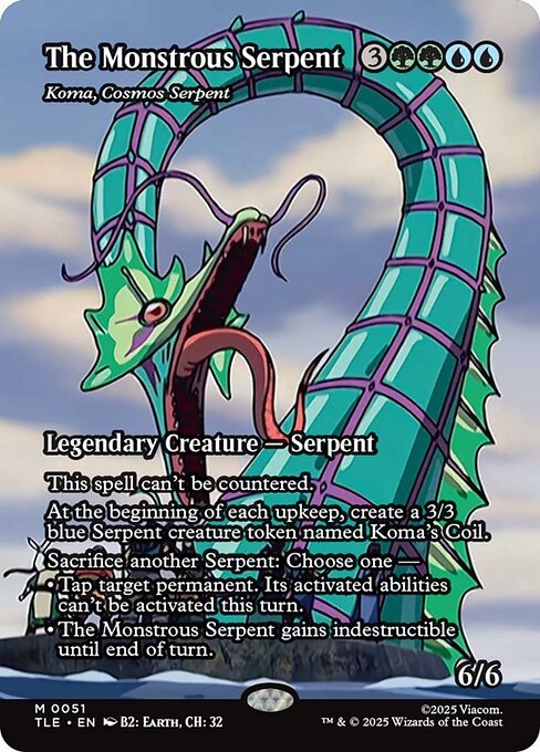 The Monstrous Serpent - Koma, Cosmos Serpent - 51 Borderless - MTG: Avatar Eternal (TLE)