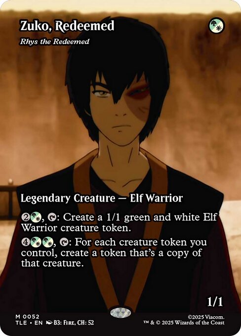 Zuko, Redeemed - Rhys the Redeemed - 52 Borderless - MTG: Avatar Eternal (TLE)