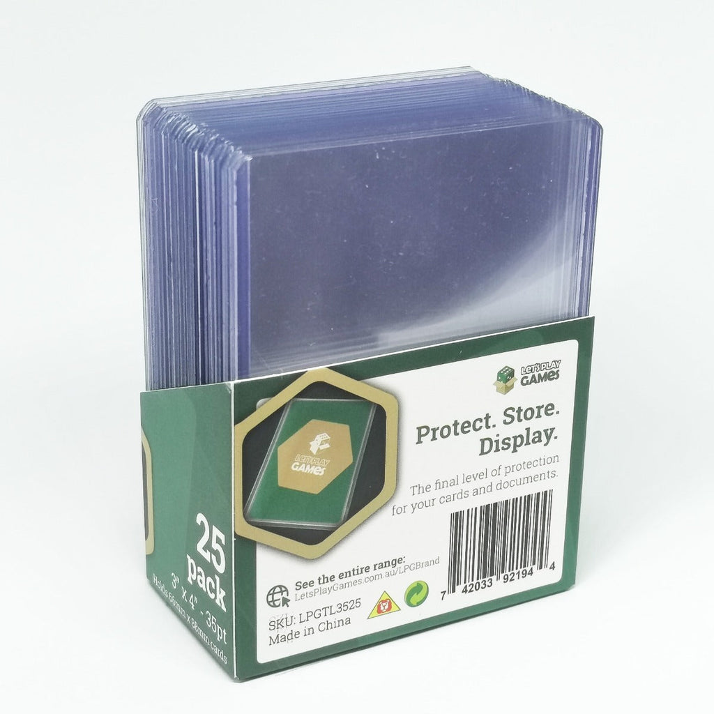 LPG Top Loaded Card Protector 3x4 35pt 25 pack – back of box